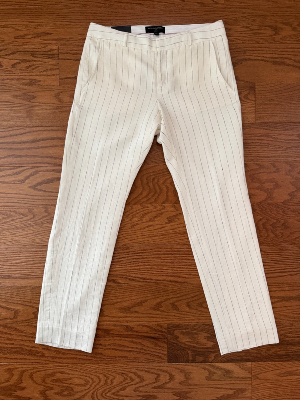 Banana Republic Off-White Pinstripe Women’s Dress Pants Reegan Fit